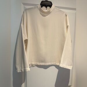 Madewell Ivory Bell Long Sleeve Blouse mock neck